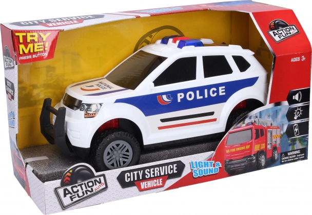 Policajné auto na zotrvačník so svetelnými a zvukovými efektmi 31 cm