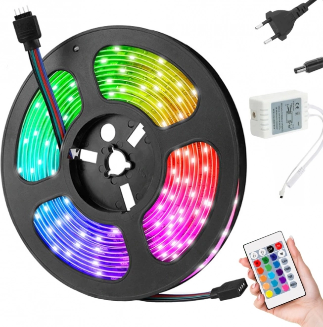 LED pásik SMD 5050 RGB 4,5 m vodotesná sada s diaľkovým ovládaním
