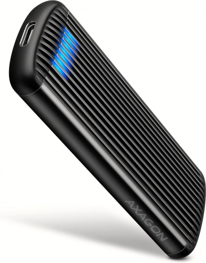 AXAGON EEM2-SC hliníkový bezskrutkový box pre M.2 NVMe SSD s USB‑C 3.2 Gen 2 10 Gb/s, sivý