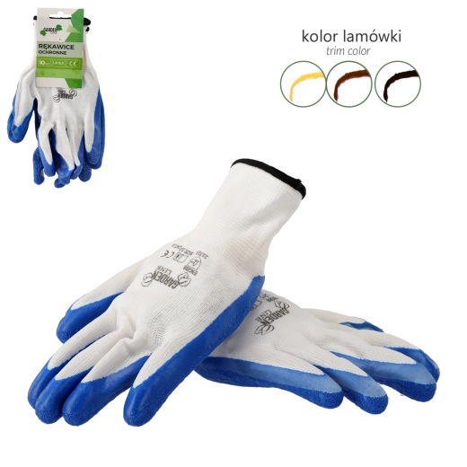 Ochranné rukavice z polyesteru s latexovým povlakom, vel. 10/XL