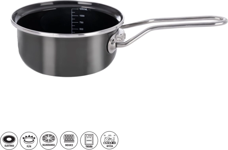 Smaltovaná rajnička Orion Metalic 18 cm, 1,25 l