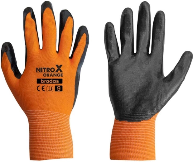 Pracovné nitrilové rukavice NITROX ORANGE, veľkosť 9