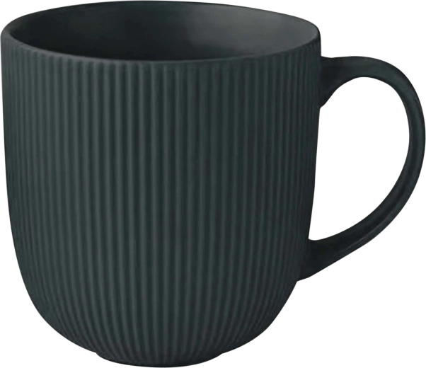 Keramický hrnček KITCHISIMO 510 ml ryhovaný tmavozelený
