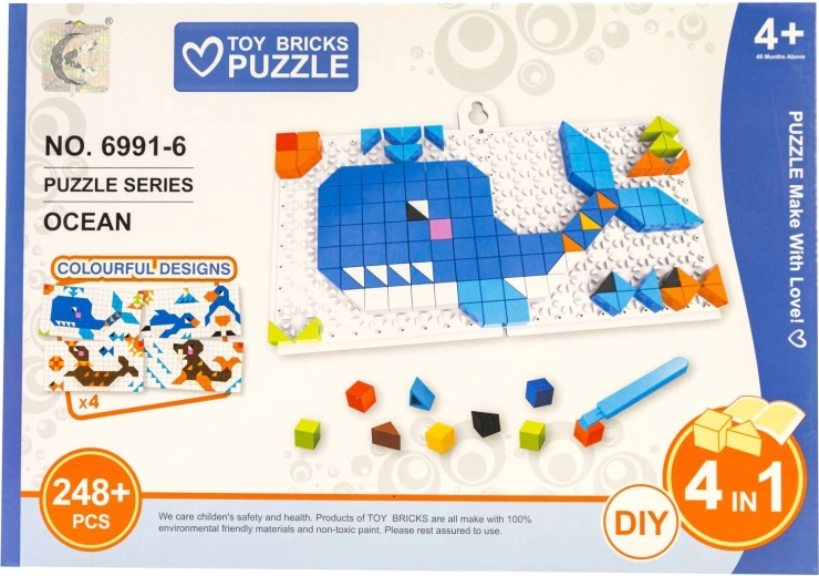 Detské puzzle 4 v 1 morské zvieratá 248 dielikov