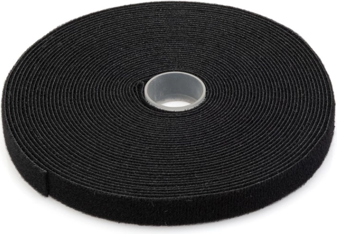 Samolepiaci suchý zips na kabeláž 15 mm, 10 m, čierny