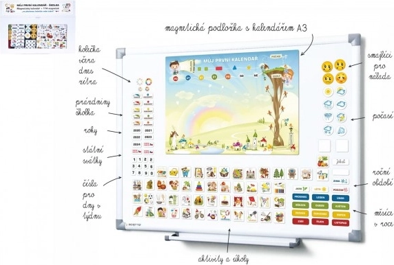 Magnetický kalendár pre deti - Škôlka so 114 magnetkami