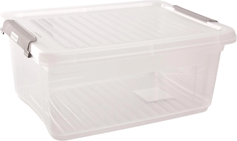 Úložný box s vekom a klipmi 11,4 l