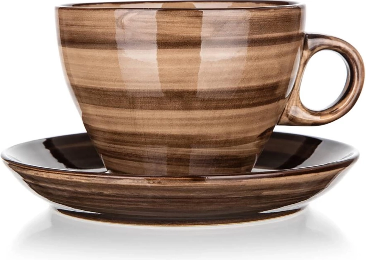 Elegantná hnedá glazúra s prúžkovaním