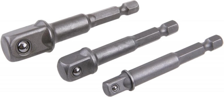 Sada adaptérov do vŕtačky 1/4", 3/8", 1/2" – 3-dielna