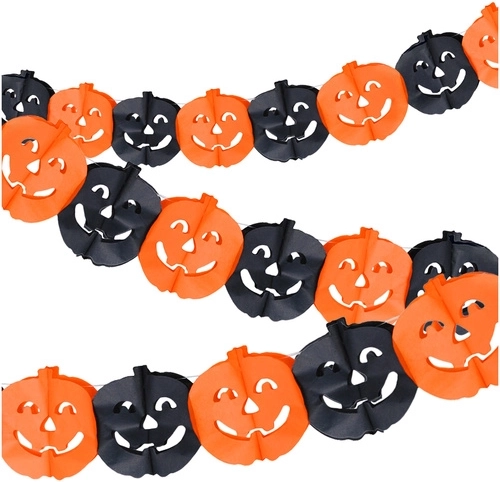 Papierová girlanda s tekvicami na Halloween 3 m Ruhhy - 1 kus