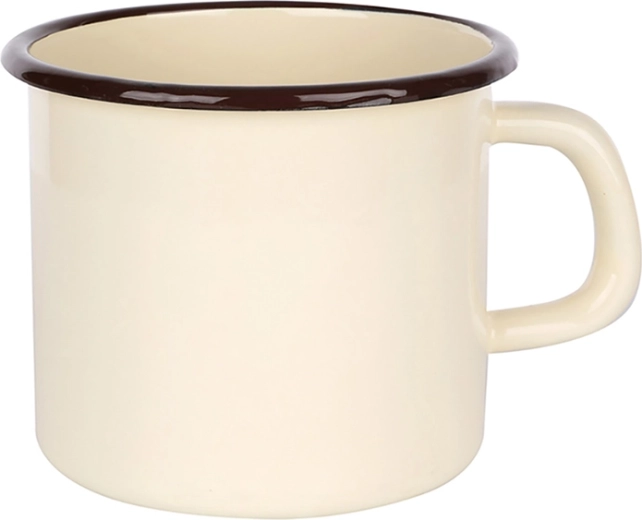 Smaltovaný hrnček Silesia 0,45 l, krémový
