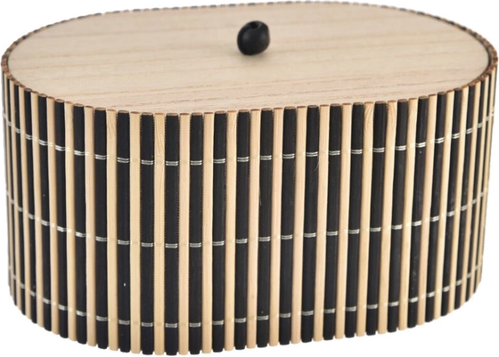Drevený úložný box čierno-hnedý 15 × 9 × 10 cm