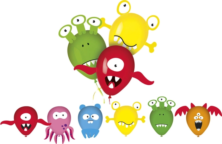 Balóny s obrázkami MY PARTY Monsters, 6 ks