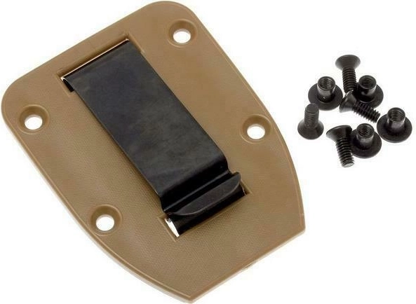 Spona ESEE Clip Plate pre puzdrá 3 a 4, hnedá