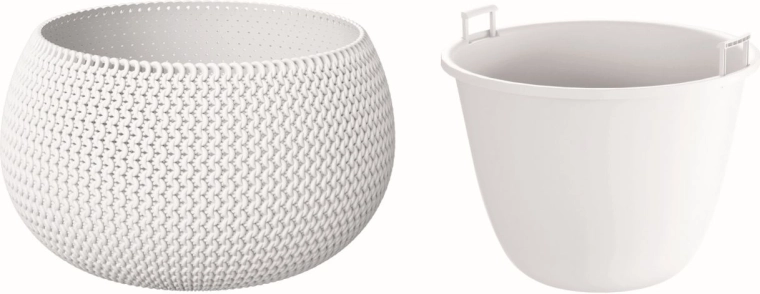 Kvetináč Splofy Bowl s vložkou 29 cm biely