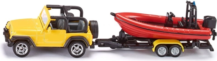 Siku Jeep Wrangler s loďou – model 1:87