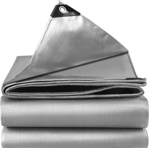 Plachta 3 × 4 m strieborná vodotesná HDPE 120 g/m²