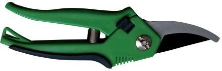 Záhradné polkruhové nožnice 21 cm z ocele, priemer strihu 20 mm, zelené