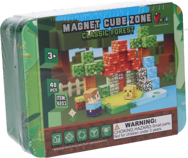 Stavebnica Magnet cube zone classic forest 48 dielikov