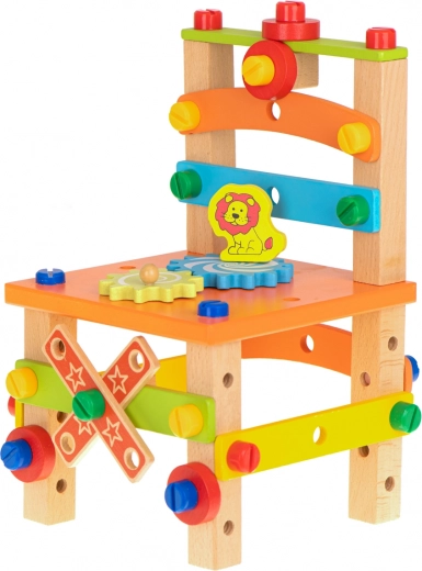 Drevená stavebnica – dielenská stolička 49 dielov