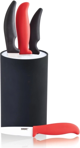 Stojan na nože CULINARIA Black s vyberateľnou vložkou so štetinami, 18 cm