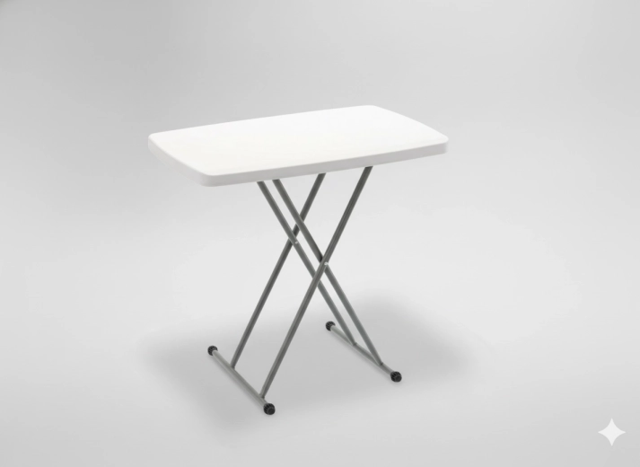 Skladací turistický a cateringový stôl s nastaviteľnou výškou 76,5 × 49,5 cm