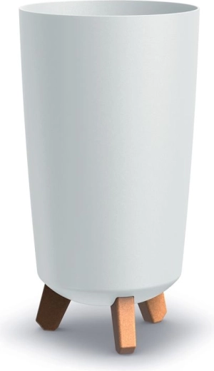 Biely kvetináč na nožičkách Gracia Tubus Slim 19,5 cm