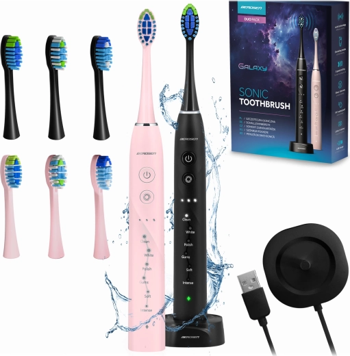 Súprava sonických zubných kefiek Berdsen Galaxy Duo – 2 ks