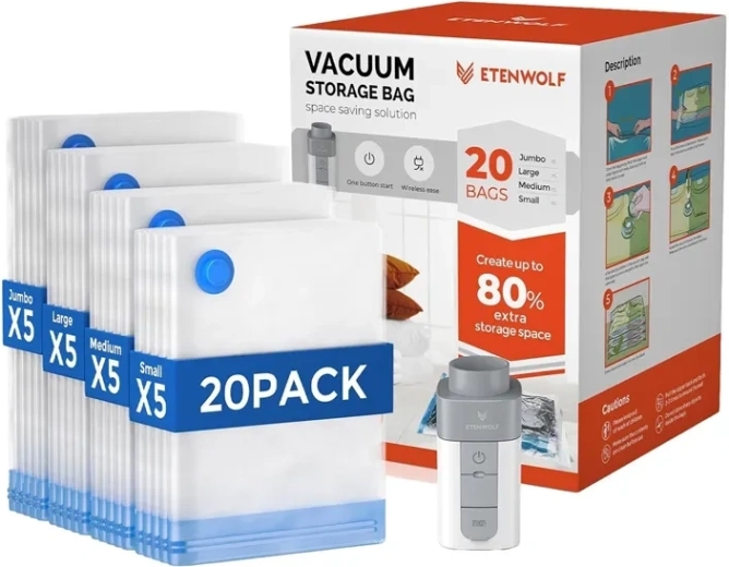 Vákuová pumpa Etenwolf VB03 so súpravou 20 vákuových vreciek