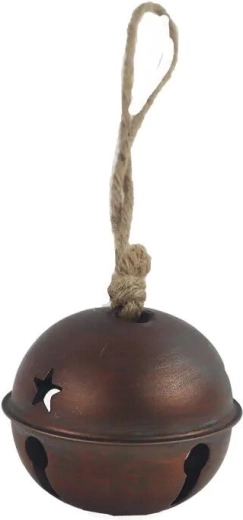 Kovová závesná rolnička hnedá