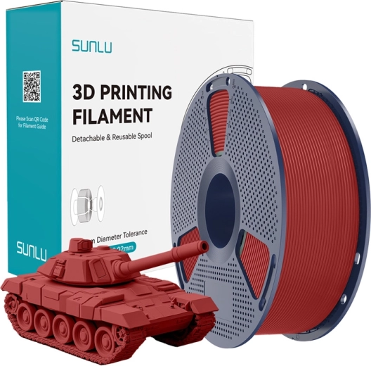 Rýchly červený filament SUNLU PLA+ 1,75 mm