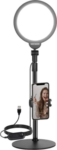 Neewer R06 sada na selfie s kruhovým LED svetlom 18 cm a držiakom na telefón