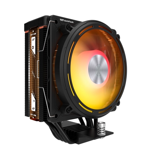 Vzduchový chladič CPU DarkFlash E400 s ARGB a LED displejom (čierny)