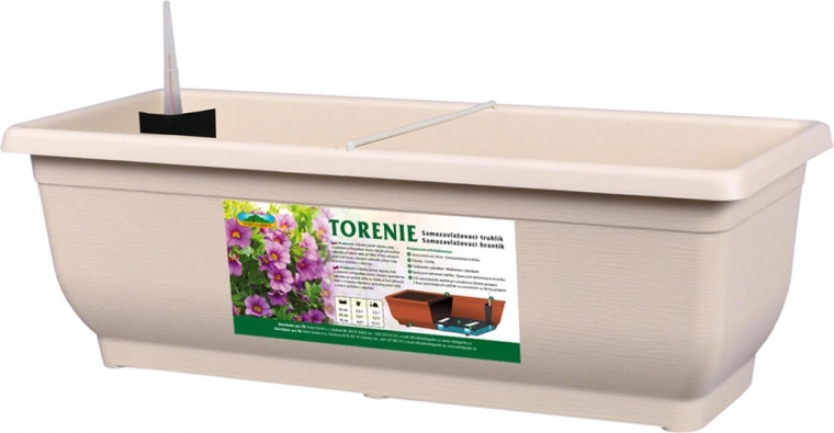 Samozavlažovací truhlík Torenie Modern 50 cm svetlo hnedý