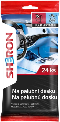 Vlhčené obrúsky na palubnú dosku SHERON 24 ks