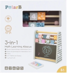 Drevené počítadlo 3 v 1 s tabuľou a číslami