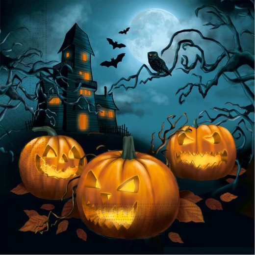 Papierové obrúsky Halloween 33 × 33 cm, 2-vrstvové, 20 ks