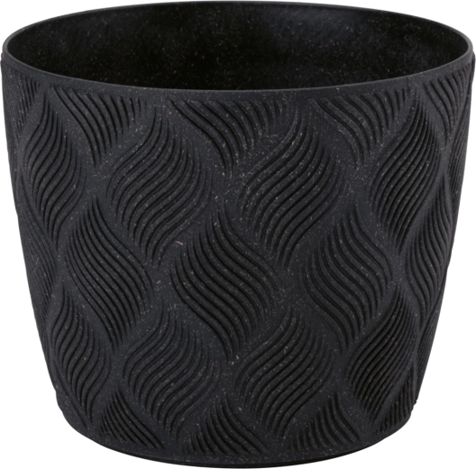 Kvetináč FLOW Petit ECO WOOD 17 cm – hlboká čerň