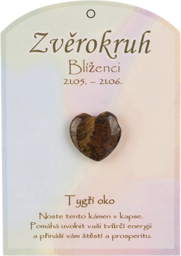 Tigrie oko v tvare srdca pre znamenie Blíženci