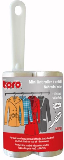 Čistiaci samolepiaci mini valček s náhradnou náplňou 2,8 × 7,5 cm