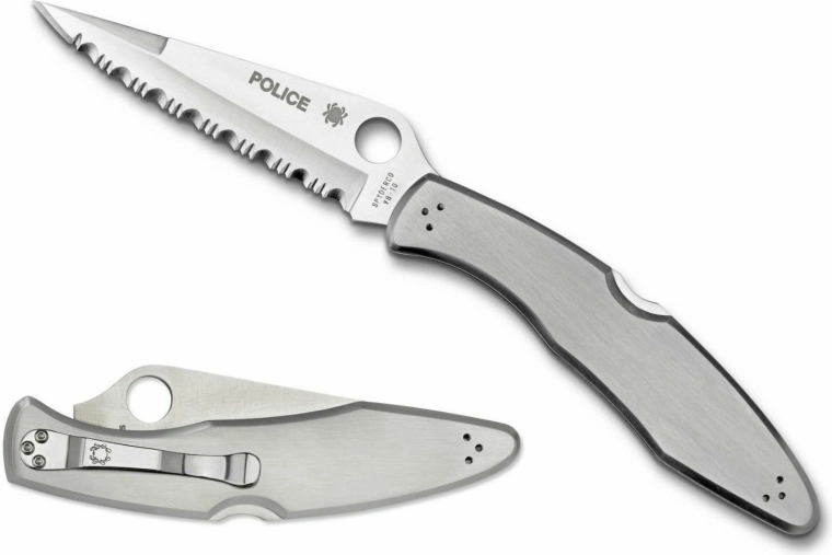 Spyderco Police zúbkovaný vreckový nôž, celooceľový 10,7 cm