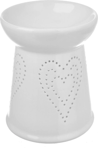 Porcelánová aromalampa biela so srdcom