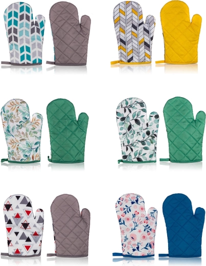 Kuchynské chňapky BASIC s pútkom, polyester, 27 × 17 cm, sada 2 ks, mix motívov