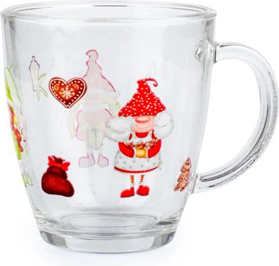 Sklenený hrnček Toro 350 ml s motívom elfíkov