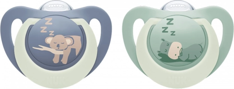 Cumlík NUK First Choice Night 6–18 m, 2 ks, hroch/koala
