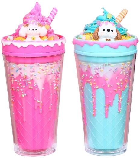 Kelímok s viečkom a slamkou Zmrzlinový psík 480 ml