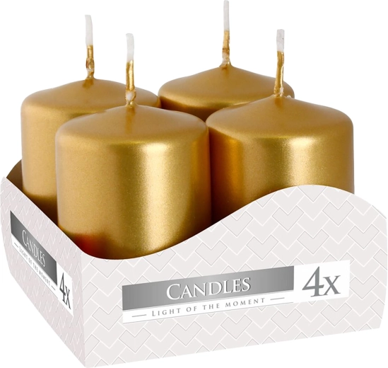 Adventné sviečky 60 × 40 mm metalická zlatá lesk (4 ks)