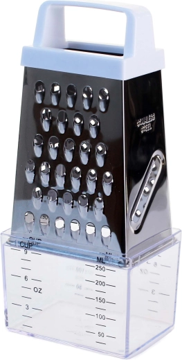 Štvorhranné nerezové strúhadlo so zásobníkom 20 cm