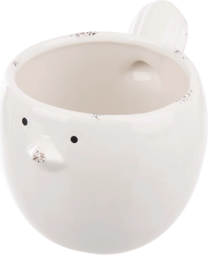 Keramický kvetináč vtáčik biely 17 cm