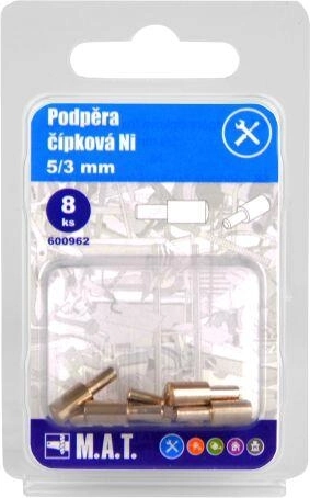 Kolíková podpera políc 5/3 mm, nikel, 8 ks